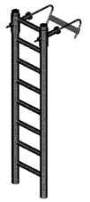 Лестница навесная алюминиевая со стальными кронштейнами 
